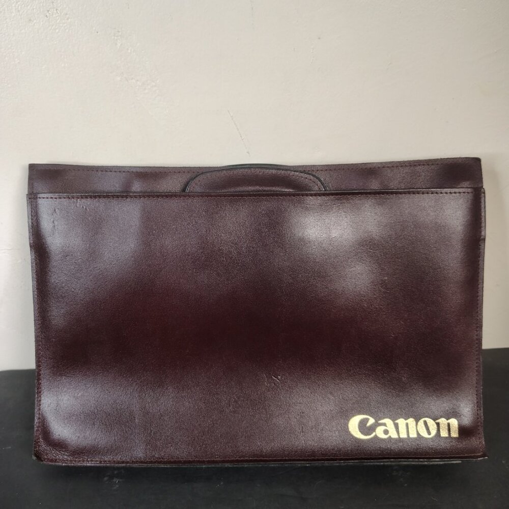 VINTAGE Canon Camera Leather Portfolio Briefcase Hand Bag Photography